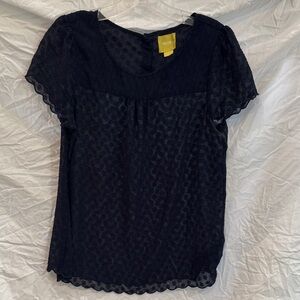 Maeve Navy Textured Blouse